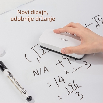 Deli 50167 brisač ploče za bijelu ploču i staklenu ploču, s elektrostatnom krpom za čišćenje i ugrađenim magnetom za pričvršćivanje na obojene ploče