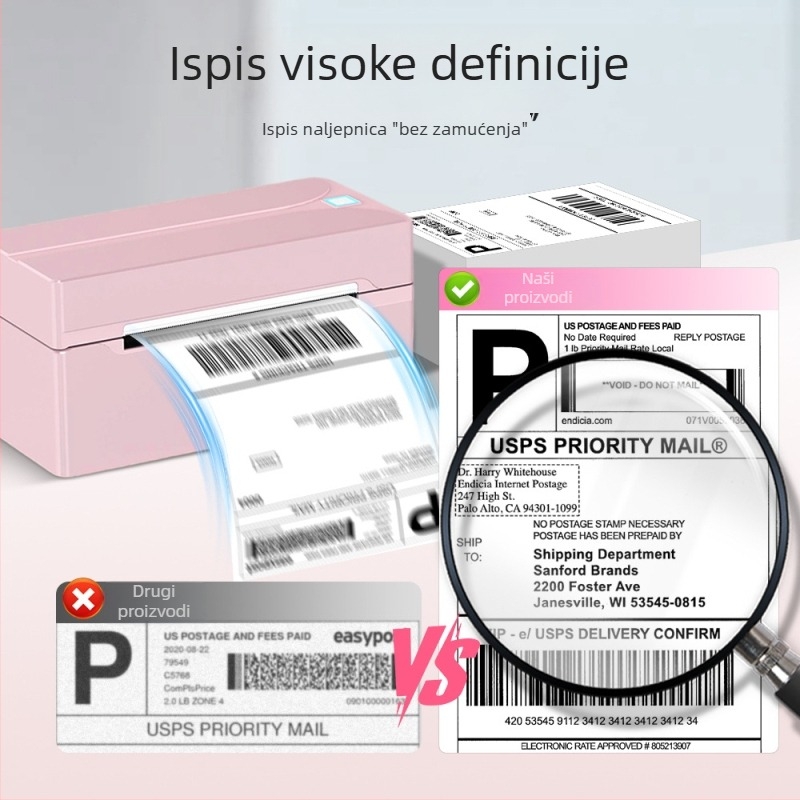 Nada brzi termalni pisač etiketa bez tinte za otpremne etikete