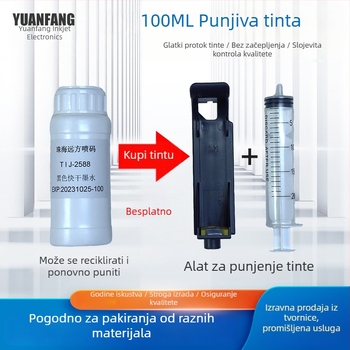 Ručni prijenosni inkjet pisač za datum, boje crvena, žuta, plava, bijela, zelena i ljubičasta, tinta koja brzo suši
