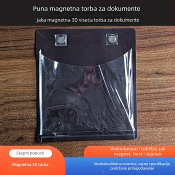 Magnetska 3D torbica za dokumente i datoteke, plastika, tip utičnice, kvadratnog oblika