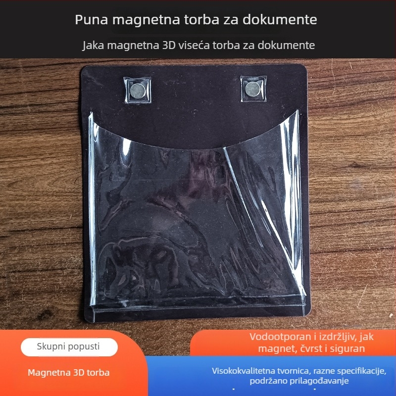 Magnetska 3D torbica za dokumente i datoteke, plastika, tip utičnice, kvadratnog oblika
