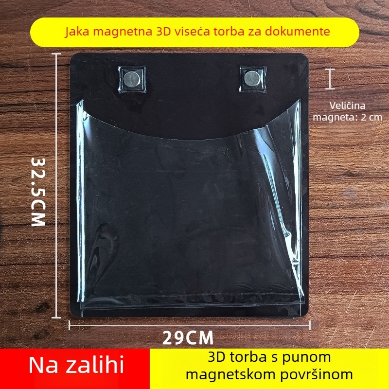 Magnetska 3D torbica za dokumente i datoteke, plastika, tip utičnice, kvadratnog oblika