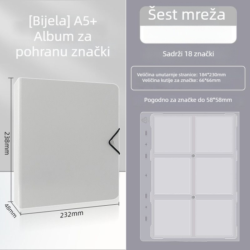 Stolni organizator i kutija za odlaganje znački 58 mm, A4 kartice, kućište otporno na pritisk, nosač za izlaganje