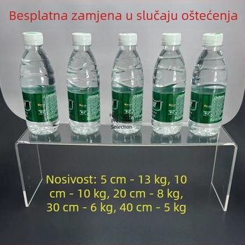 Prozirni akrilni U-oblik izložbeni stalak za kolekcionarske figure i kozmetiku, s podignutim dizajnom i slojevitim pregradama