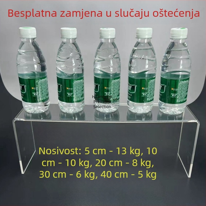Prozirni akrilni U-oblik izložbeni stalak za kolekcionarske figure i kozmetiku, s podignutim dizajnom i slojevitim pregradama