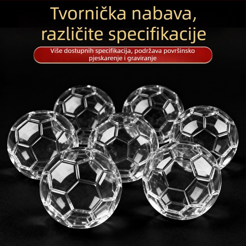 Kristalna nogometna figura sa svjetlom, moderan minimalistički dizajn