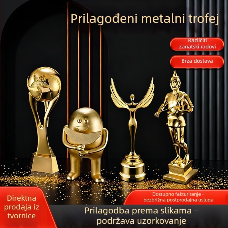Prilagođeni metalni trofej od legure za ceremonije dodjele nagrada i nagrađivanje izvanrednih zaposlenika