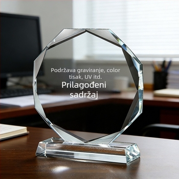 Prilagođeni kristalni trofej s graviranjem – za izvrsne dobavljače i zaposlenike, vrhunska nagrada za godišnje okupljanje Godine Konja