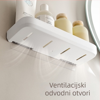 Zidna polica za kupaonicu za odlaganje tuš-gela, bez bušenja