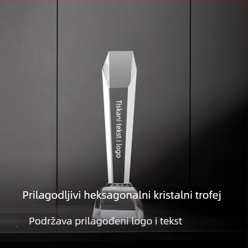 Kristalni trofej, kreativno prilagođavanje za školske nagrade i godišnji sastanak tvrtke, prigodna nagrada za izvanredne zaposlenike i nastavnike