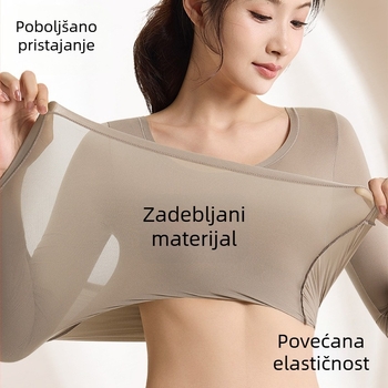 Camellia ženski termalni komplet – bezšivni gornji dio s okruglim izrezom i dugi rukavi, hlače za jesen-zimu