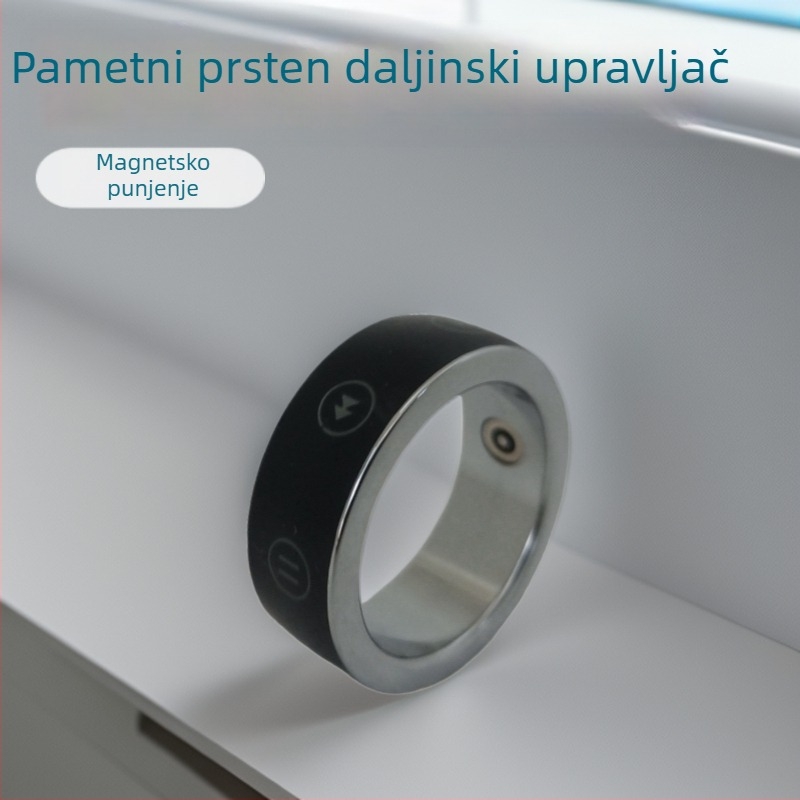 Bluetooth pametni prsten s daljinskim upravljačem za kameru — nosiva crna tehnologija za pametne telefone i tablete