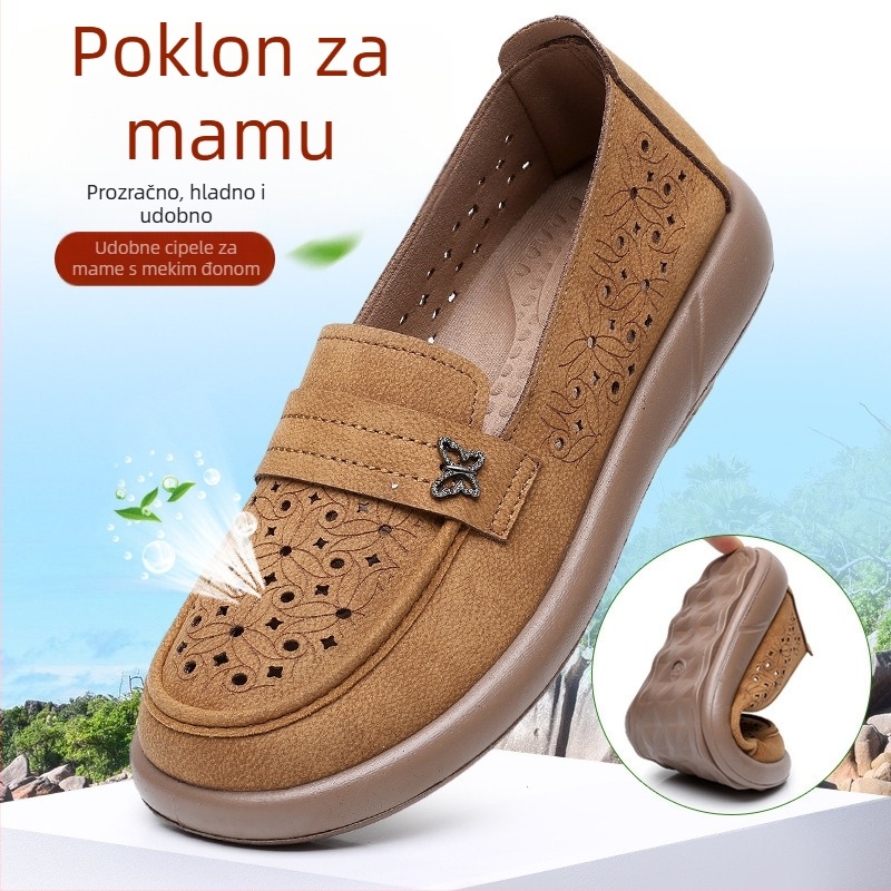 Ženske ljetne slip-on cipele s prozračnim perforacijama, udobna mekana potplata, platnene cipele u stilu Starog Pekinga