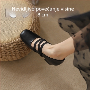 2026 nove ženske Mary Jane cipele u francuskom stilu, s skrivenom 8 cm petom, plitkim otvorom, slip-on kožne cipele
