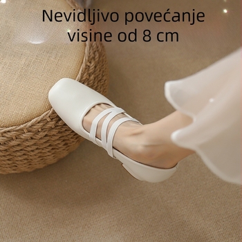 2026 nove ženske Mary Jane cipele u francuskom stilu, s skrivenom 8 cm petom, plitkim otvorom, slip-on kožne cipele