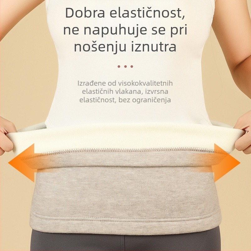 Topli pojas za struk s integriranim baršunom, iznimno elastičan, tanak dizajn, grije trbuh i podržava želudac, zaštita od hladnoće, za muškarce i žene.