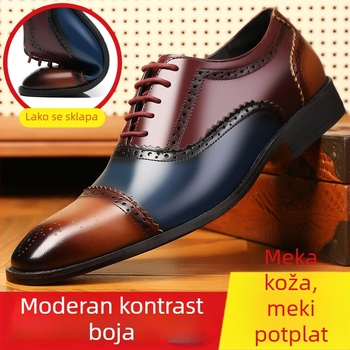 Muške kožne poslovne cipele, za poslovni i casual stil, s uskim vrhom, britanski stil, u velikim veličinama