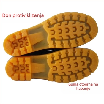 Muške kišne čizme srednje visine s pamukom u unutrašnjosti, protuklizne i otporne na habanje, odvojiva topla podstava, gumene kišne čizme