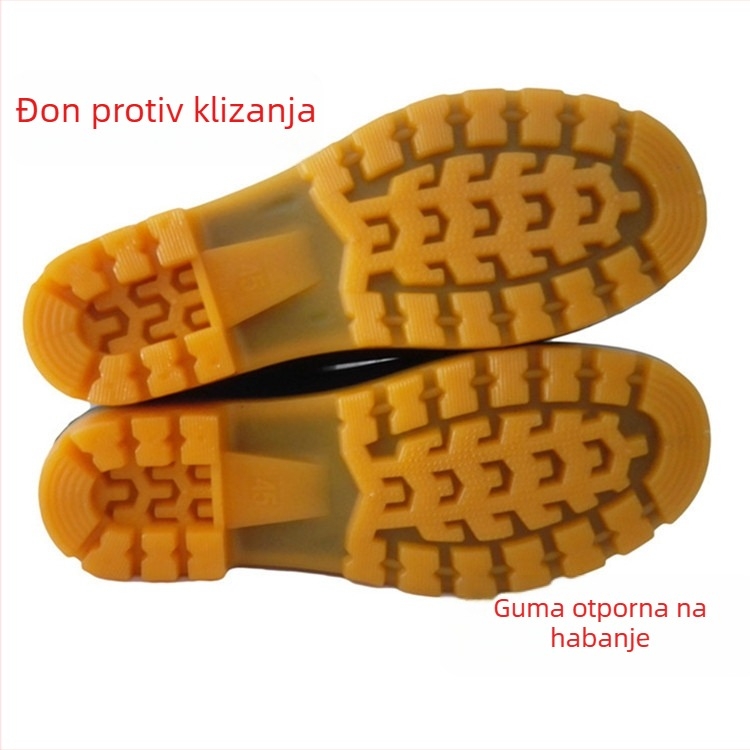 Muške kišne čizme srednje visine s pamukom u unutrašnjosti, protuklizne i otporne na habanje, odvojiva topla podstava, gumene kišne čizme