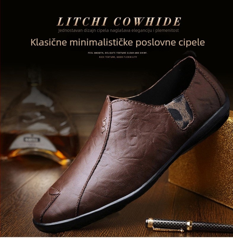 Muške slip-on loaferice od kože, proljeće 2023, casual, četiri sezone, korejski stil, britski stil