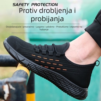 Ljetne muške zaštitne radne cipele s zaštitom od udaranja i probijanja, prozračne, lagane, izdržljive s čvrstom potplatom