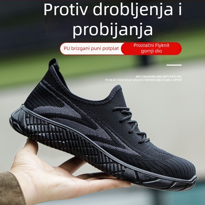 Ljetne muške zaštitne radne cipele s zaštitom od udaranja i probijanja, prozračne, lagane, izdržljive s čvrstom potplatom