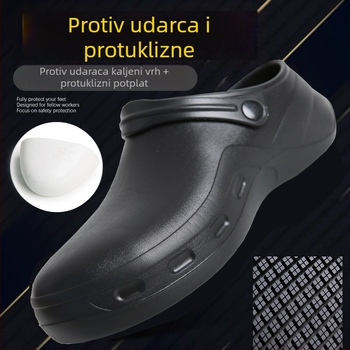 Unisex cipele za kuhare s protukliznom, čelična zaštita prstiju, vodootporne, lagane EVA radne cipele