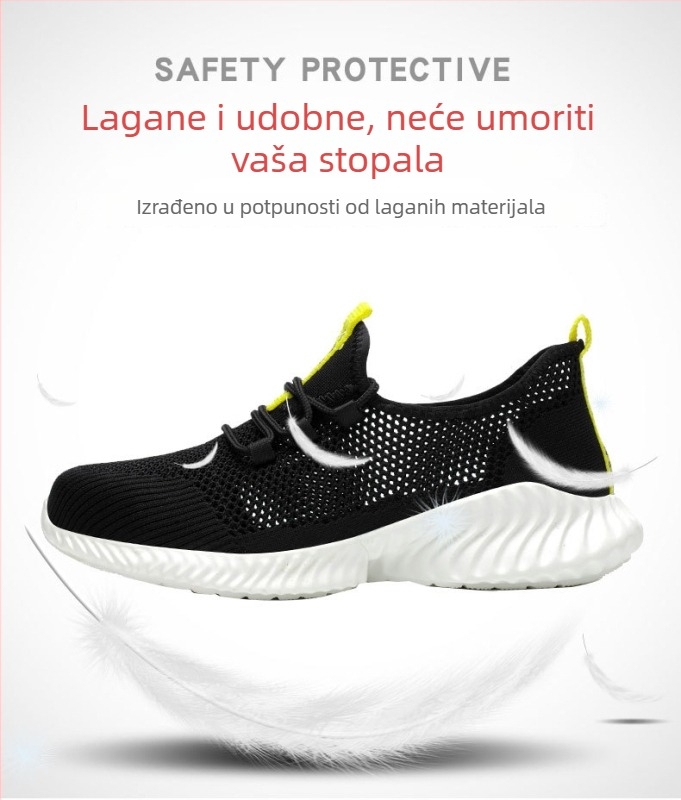 Lagana muška zaštitna obuća s Flyknit gornjim dijelom, otporna na probijanje, protuklizna, izdržljiva za gradilište