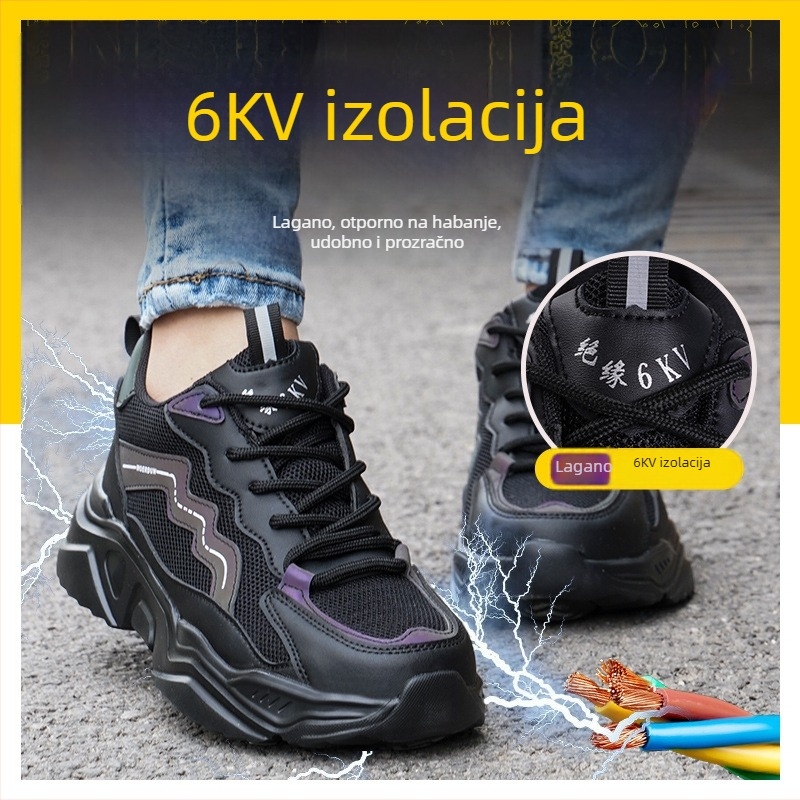 Cjelogodišnje sigurnosne cipele s čeličnim prstom, zaštita od udara i prodiranja, izolirane, prozračne, lagane, mekana potpetica