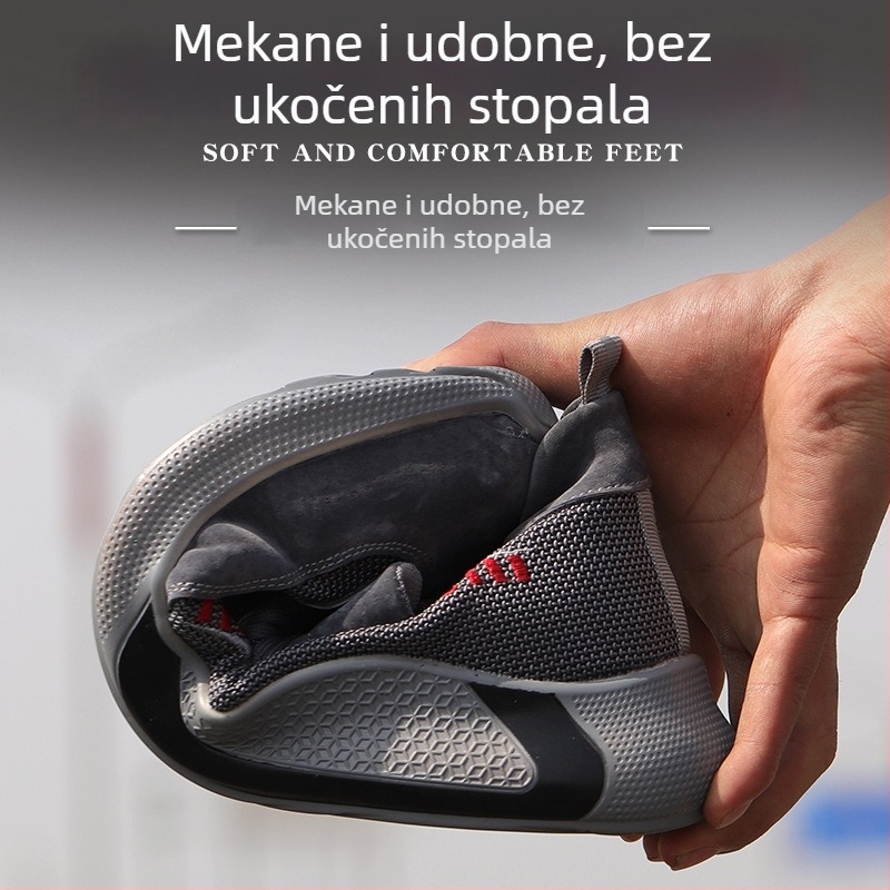 Muške zaštitne radne cipele za četiri sezone, brušena koža (suede), prozračne, mekane, s zaštitom od lomljenja i probijanja