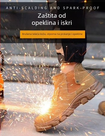 Muške cipele za zavarivanje sa zaštitom: otporne na udarce i probijanje, otporne na klizanje, mekane i udobne.