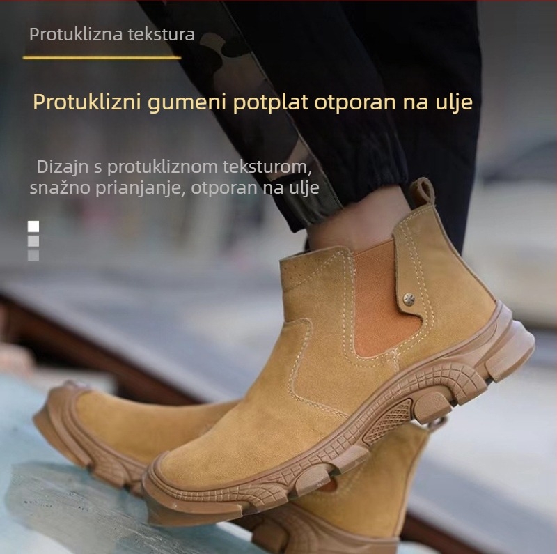Muške cipele za zavarivanje sa zaštitom: otporne na udarce i probijanje, otporne na klizanje, mekane i udobne.