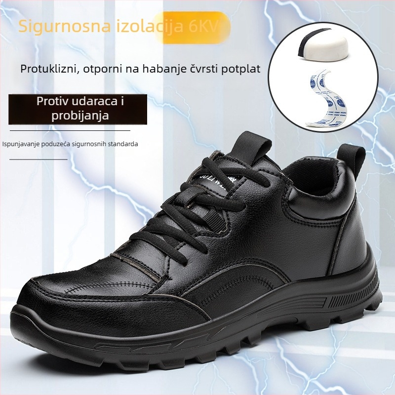 Muške sigurnosne cipele s plastično‑čeličnim prstom, otporne na udarce i perforaciju, lagane i udobne, Kevlar izolacija, četiri sezone, obuća za gradilište