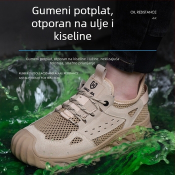 Izolirane radne cipele za električare, ljetne prozračne, od velur kože bivola, s niskim gornjim dijelom, otporne na habanje, protuklizne, zaštita od udara i probijanja
