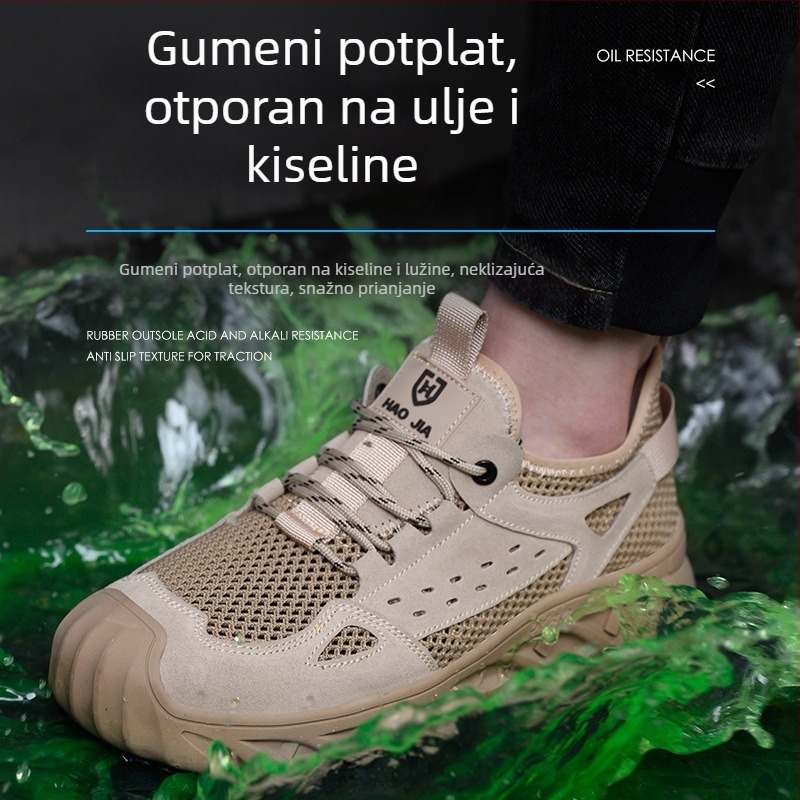 Izolirane radne cipele za električare, ljetne prozračne, od velur kože bivola, s niskim gornjim dijelom, otporne na habanje, protuklizne, zaštita od udara i probijanja