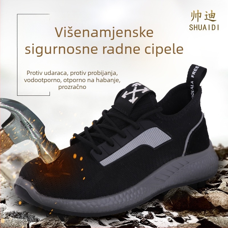 Ljetne prozračne mrežaste zaštitne cipele s čeličnim vrhom, zaštita od udara i probijanja, unisex