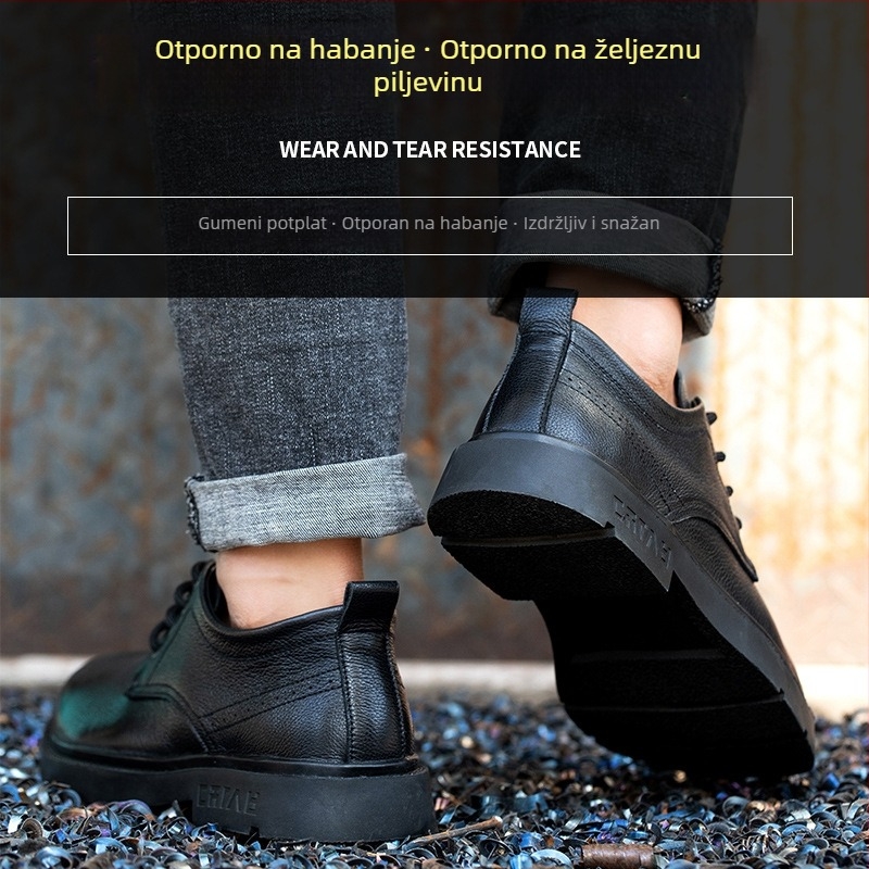Muške sigurnosne cipele za sve sezone sa čeličnom kapom, prozračne, udobne, mekana potplata, otporne na habanje, otporne na udarce i probijanje, protuklizne