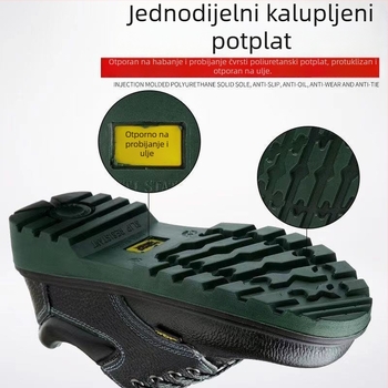 Muške sigurnosne cipele s čeličnim prstom od kože bivola – otporne na udarce i probijanje, zimske radne cipele, antistatične, otporne na habanje