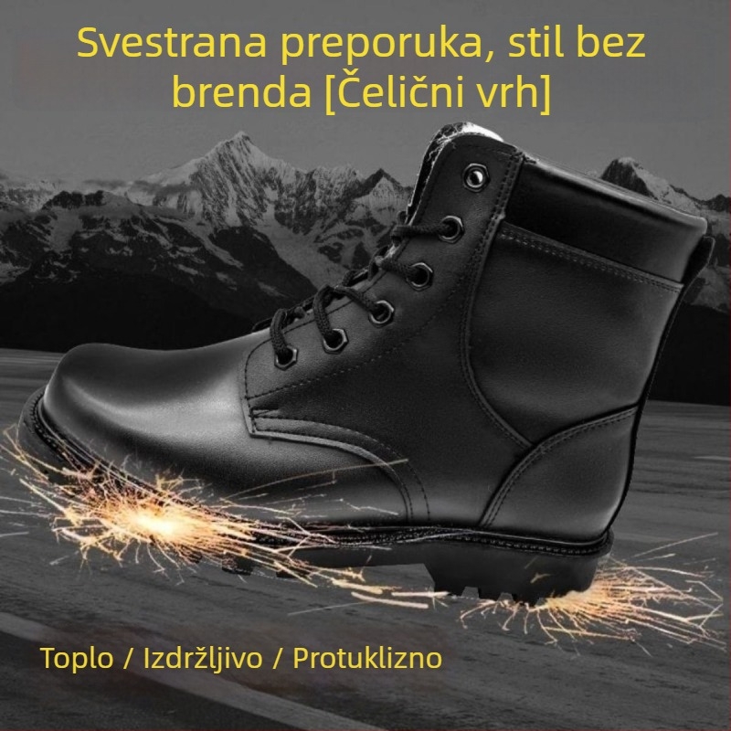 Muške čizme za snijeg od pune kože, s debelim vunenim podstavom, tople visoke kožne čizme