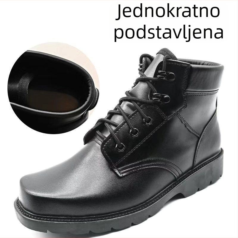 Muške čizme za snijeg od pune kože, s debelim vunenim podstavom, tople visoke kožne čizme