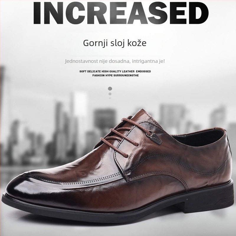 Muške cipele od prave kože, britanski stil, poslovno i casual obuća, prozračna mekana potplata, svestrane za vjenčanje