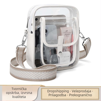 Prozirna PVC torba preko prsa, velikog kapaciteta, sportska i svakodnevna crossbody torba, unisex