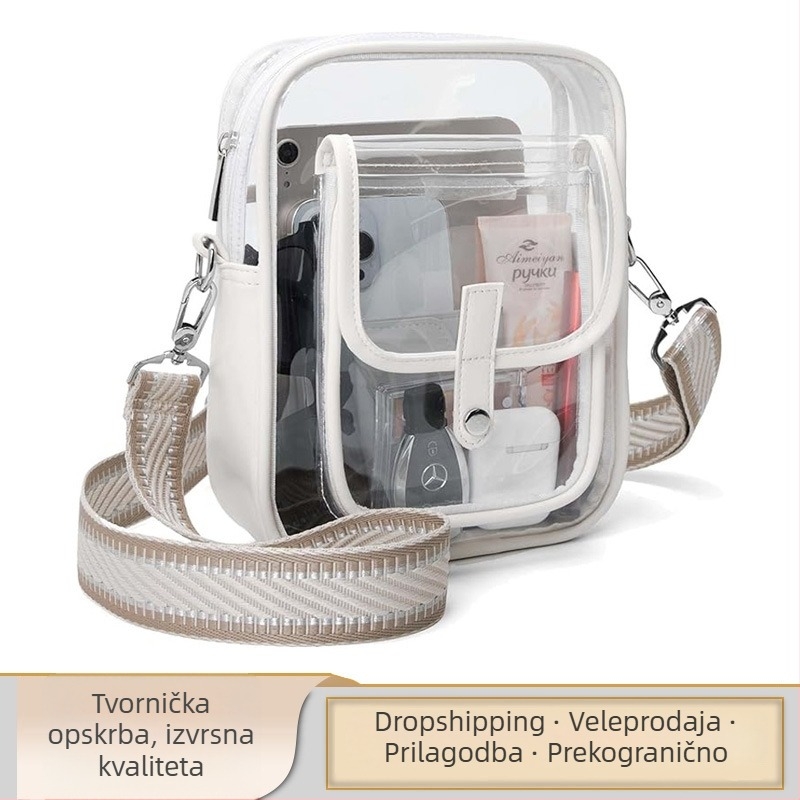 Prozirna PVC torba preko prsa, velikog kapaciteta, sportska i svakodnevna crossbody torba, unisex
