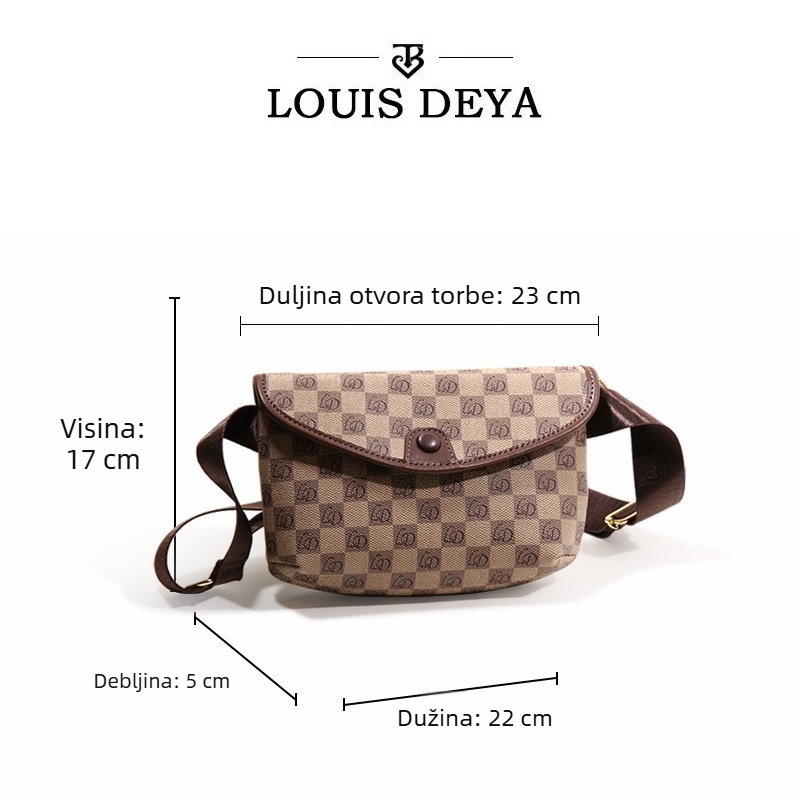 Premium tiskana ženska mini torbica, crossbody stil za pojas i prsni dio, svestrana jesenska torba