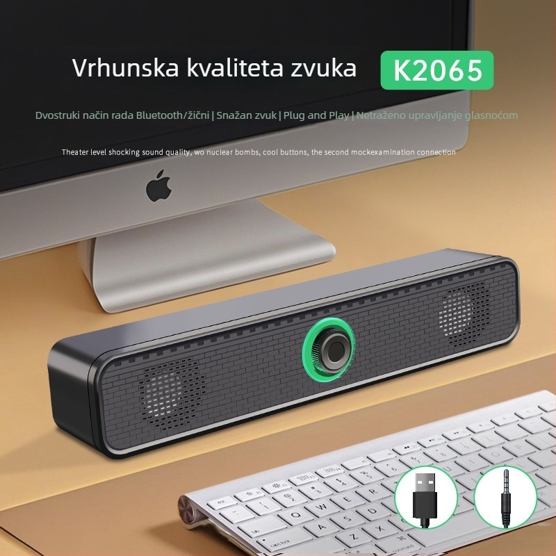 K2065 Dvostruki zvučni sustav za računalo, stereo za desktop i laptop, žični zvučni bar