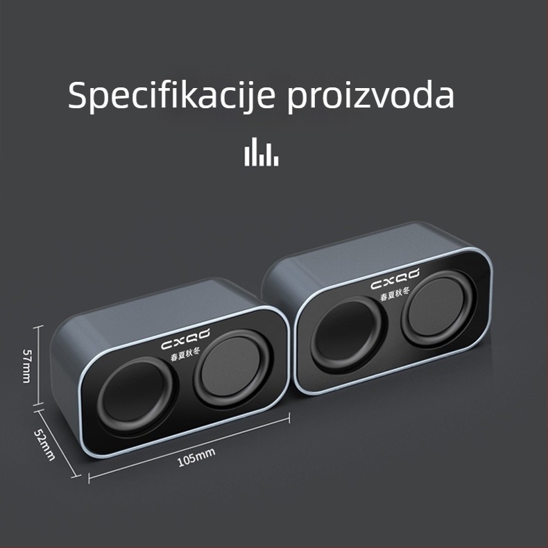 USB stolni računarski zvučnici, par mini stereo zvučnika za prijenosno računalo