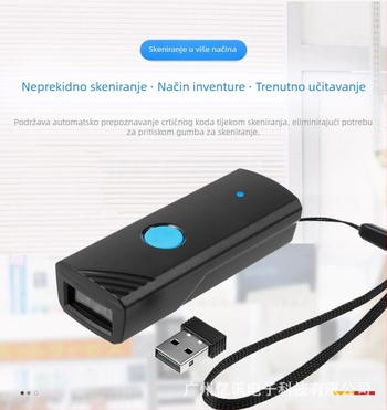 Bluetooth ručni čitač barkodova za 1D/2D i QR kodove, bežični