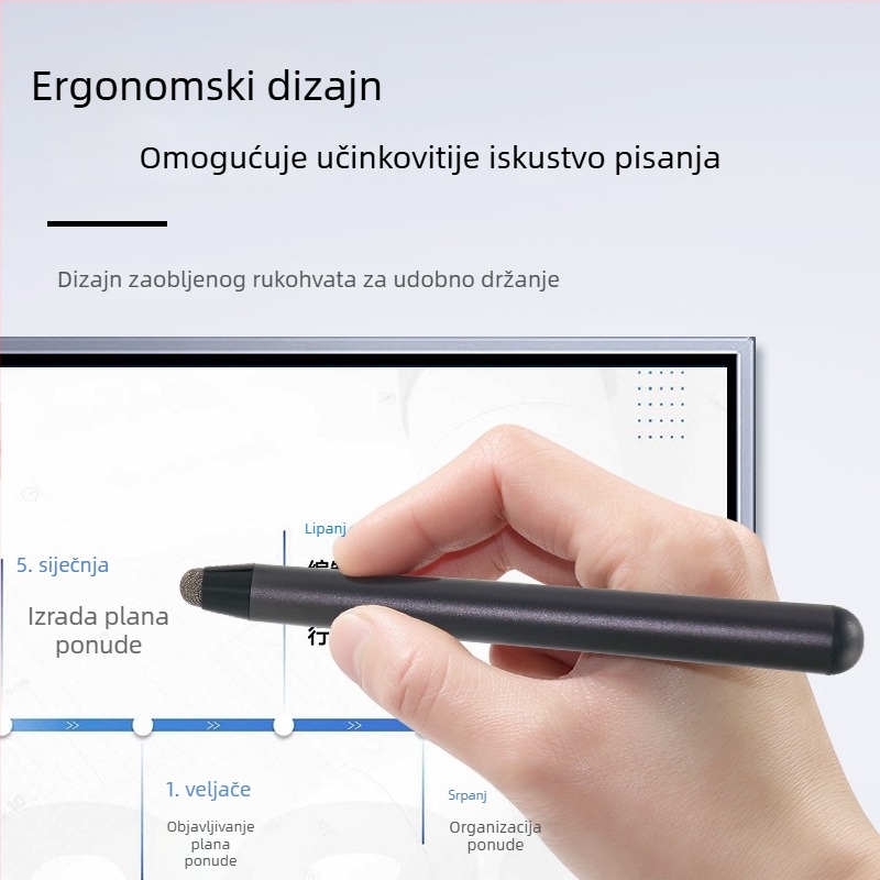 Univerzalni kapacitivni stilus za dodirne zaslone s magnetskim pričvršćivanjem, ugrađenim vrhom olovke i pokazivačem za nastavu na zaslonu