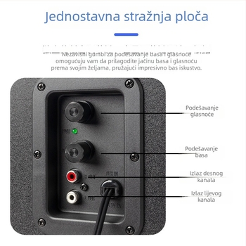 Drveni 2.1-kanalni multimedijski subwoofer Bluetooth USB aktivni zvučnik za laptop/računalo sa slotom za karticu