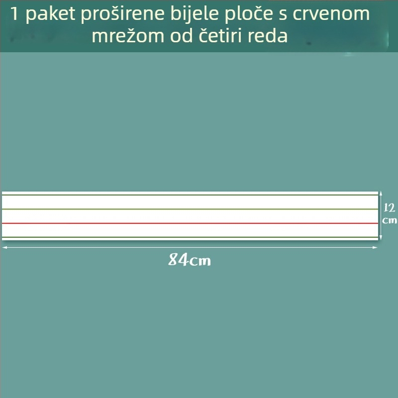 Xinguo magnetska bijela ploča s crvenim rasporedom četiri reda i tri mreže za pisanje engleske abecede, Pinyin mreže, produžena 12×84 cm